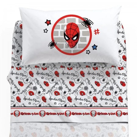 Completo lenzuola singola Spiderman Wall Disney Caleffi