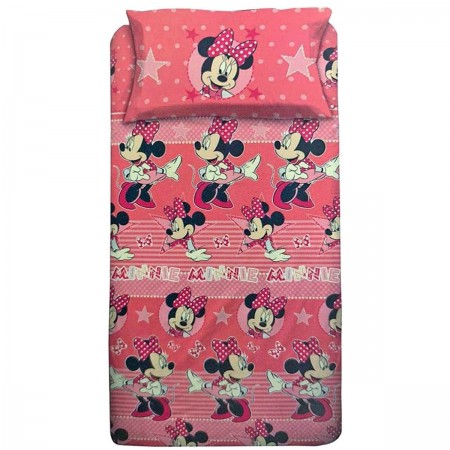 Completo lenzuolo un posto e mezzo Minnie Disney Jerry Fabrics