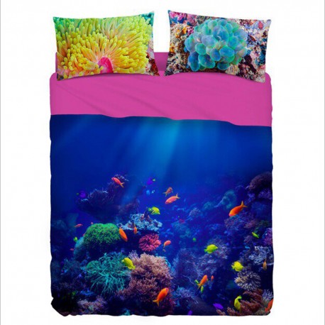 Completo letto copriletto matrimoniale Coral Reef Bassetti