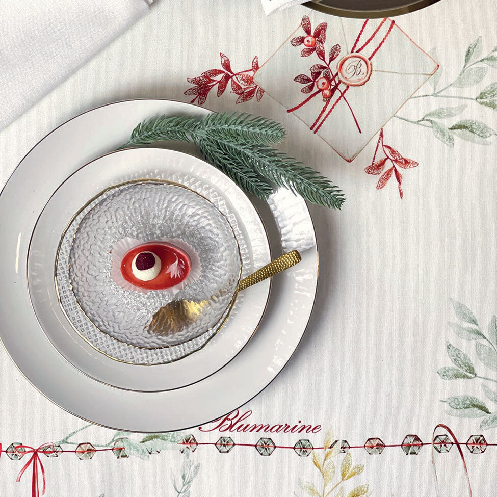 Tovaglia da tavola 12 posti Bianco Natale Blumarine