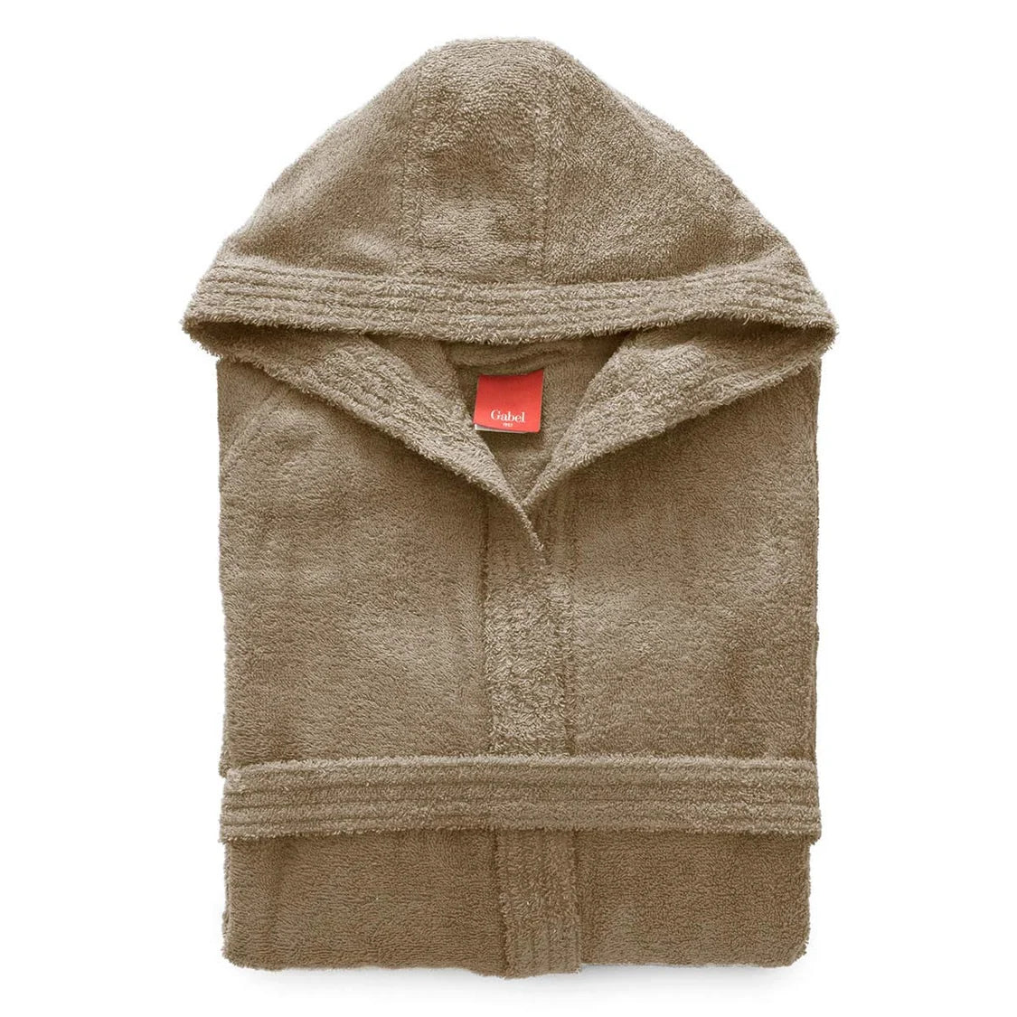 Accappatoio unisex Gabel Tinta Unita & Company 4XL greige in spugna di cotone idrofilo con cappuccio e cintura