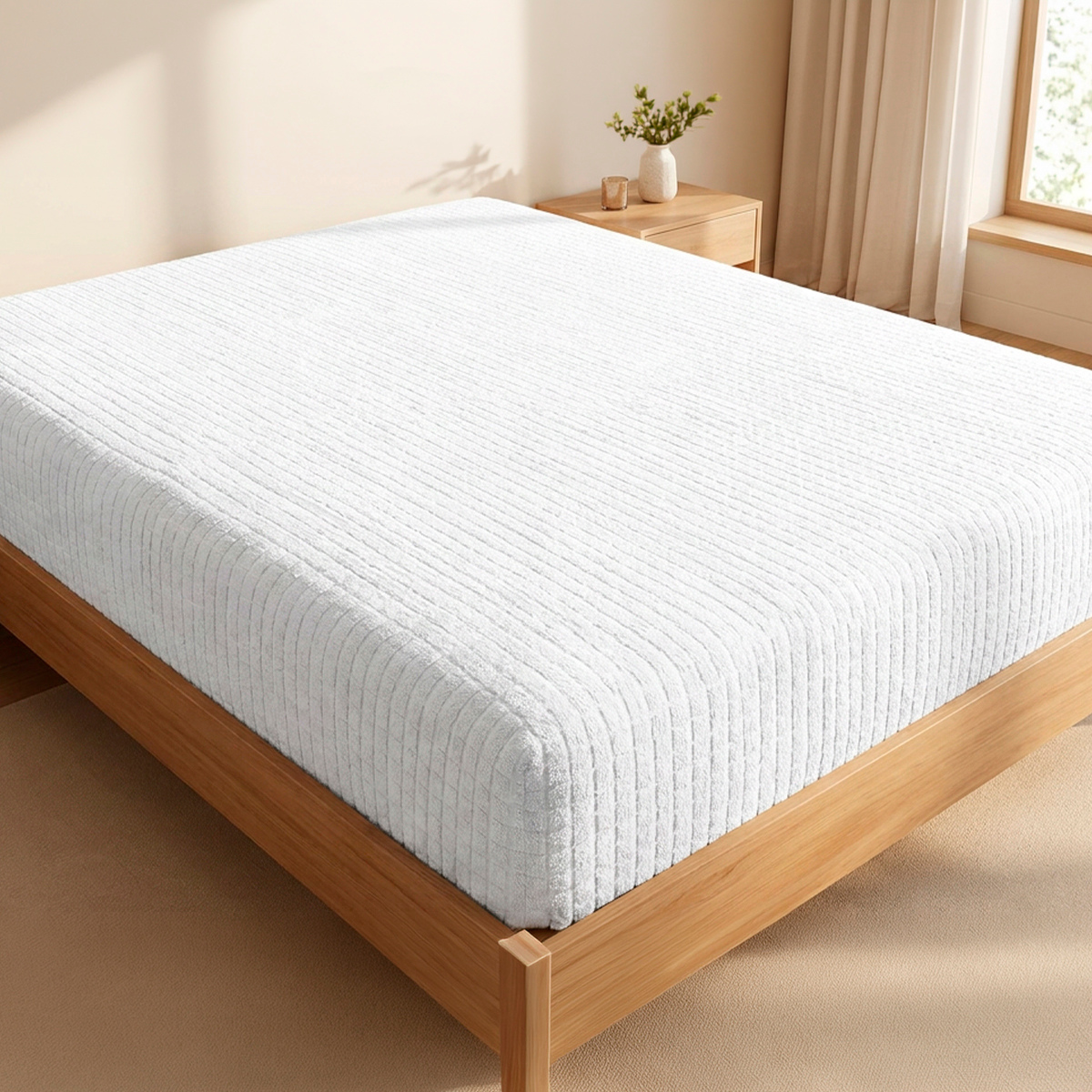 Coprimaterasso Daunex Protekta su letto con rivestimento jacquard traspirante