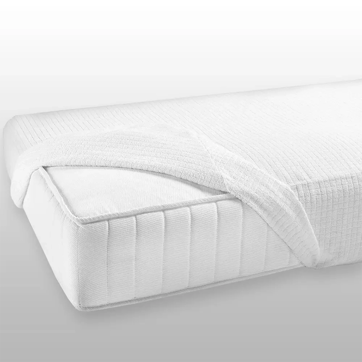 Coprimaterasso Gabel Nottetempo bianco in spugna jersey jacquard con angoli elasticizzati