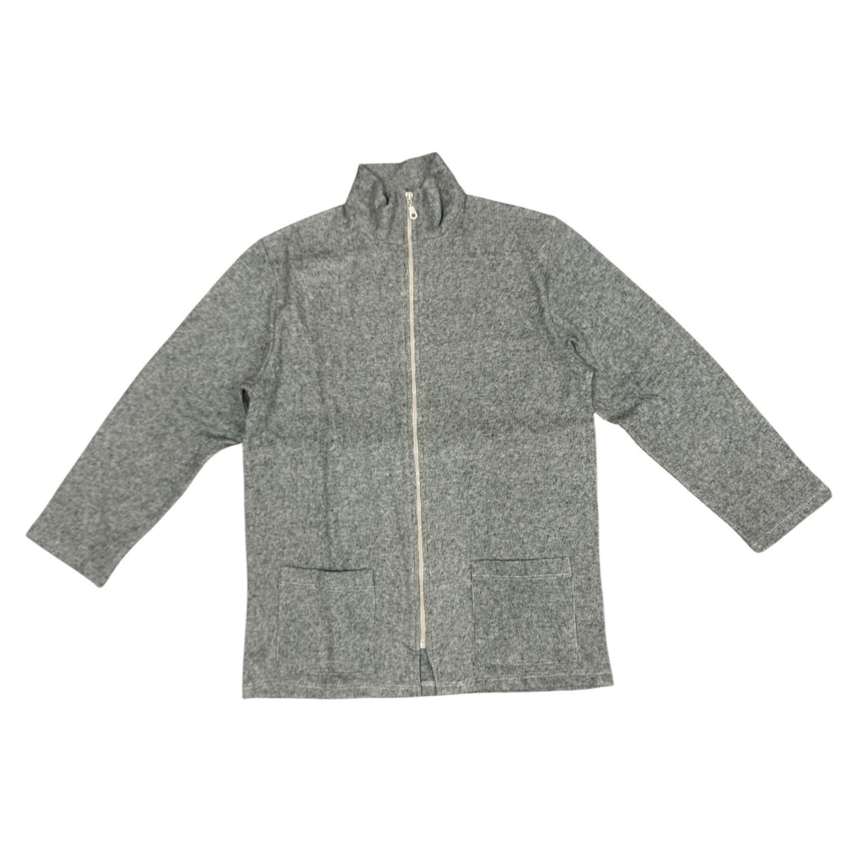 Giacca donna Fida Lingerie EI2718 grigio mélange con zip frontale, collo alto, maniche lunghe e due tasche